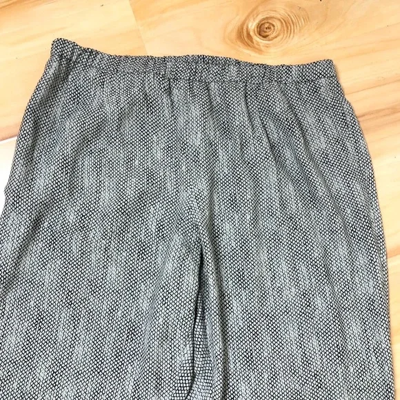 Eileen Fisher Silk Gray and Beige Elastic-Waist Full-Length Pant Large - Picture 13 of 13